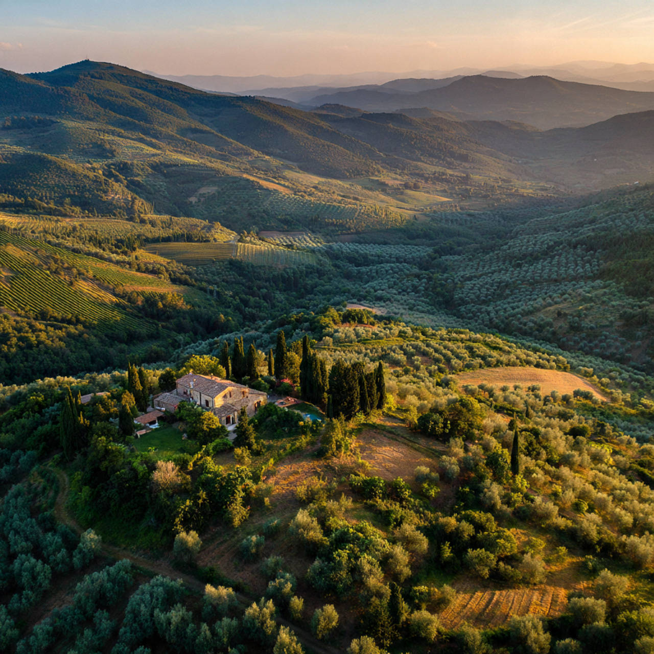 Tuscan landscape representing the village setting